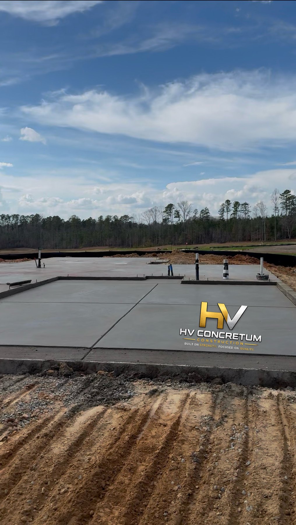 Completed concrete foundation slab