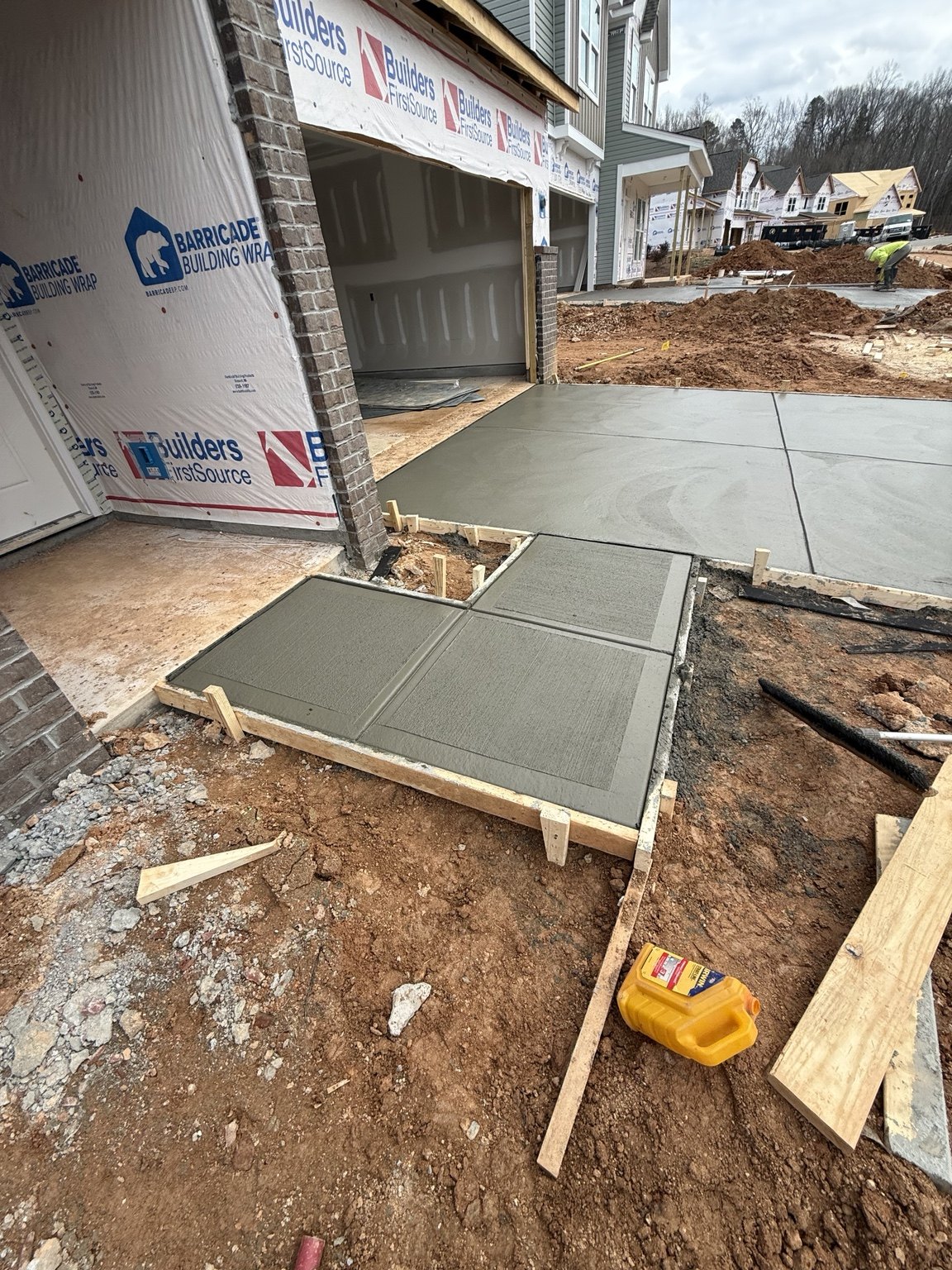 Concrete garage driveway project